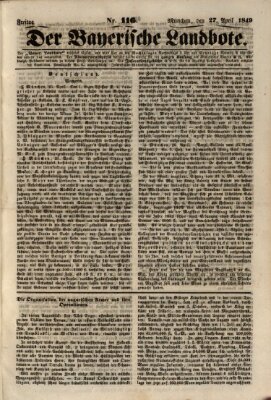 Der Bayerische Landbote Freitag 27. April 1849