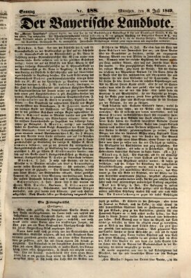 Der Bayerische Landbote Sonntag 8. Juli 1849