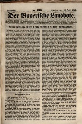 Der Bayerische Landbote Donnerstag 19. Juli 1849