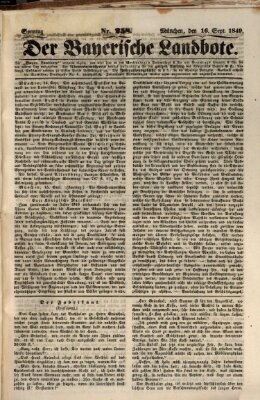 Der Bayerische Landbote Sonntag 16. September 1849