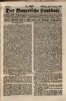 Der Bayerische Landbote Freitag 12. Oktober 1849