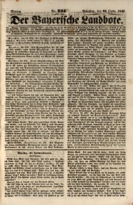 Der Bayerische Landbote Montag 22. Oktober 1849
