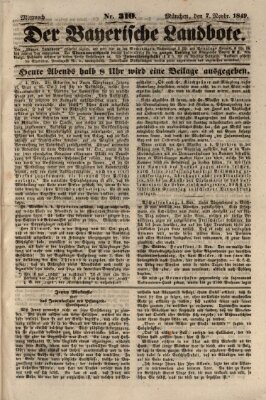 Der Bayerische Landbote Mittwoch 7. November 1849
