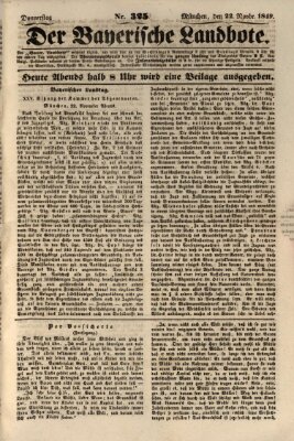 Der Bayerische Landbote Donnerstag 22. November 1849