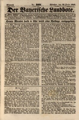 Der Bayerische Landbote Mittwoch 12. Dezember 1849