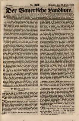 Der Bayerische Landbote Montag 24. Dezember 1849