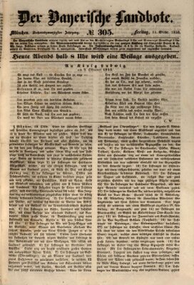 Der Bayerische Landbote Freitag 11. Oktober 1850