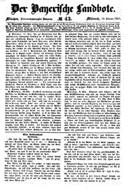 Der Bayerische Landbote Mittwoch 12. Februar 1851