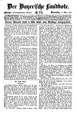 Der Bayerische Landbote Donnerstag 13. März 1851