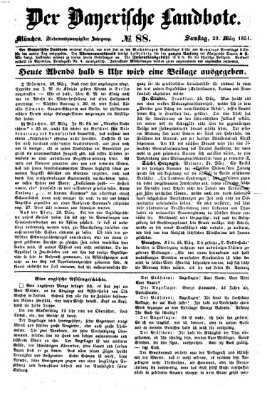 Der Bayerische Landbote Samstag 29. März 1851