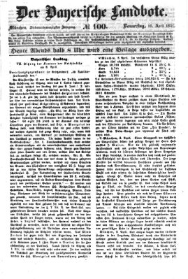 Der Bayerische Landbote Donnerstag 10. April 1851