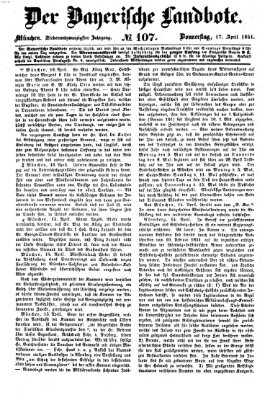 Der Bayerische Landbote Donnerstag 17. April 1851