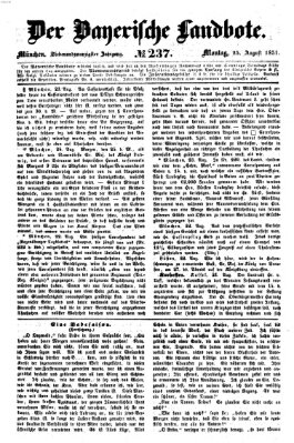 Der Bayerische Landbote Montag 25. August 1851