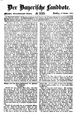 Der Bayerische Landbote Samstag 29. November 1851