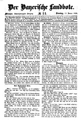 Der Bayerische Landbote Sonntag 11. Januar 1852
