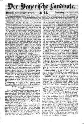 Der Bayerische Landbote Donnerstag 12. Februar 1852