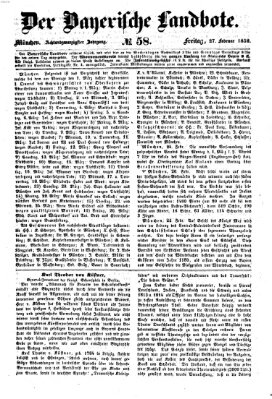 Der Bayerische Landbote Freitag 27. Februar 1852