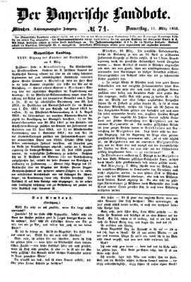 Der Bayerische Landbote Donnerstag 11. März 1852