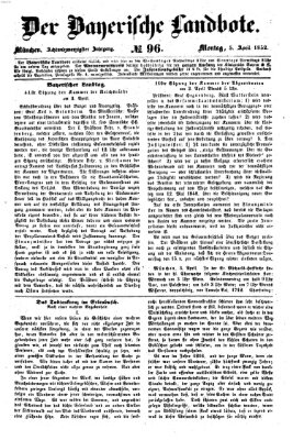 Der Bayerische Landbote Montag 5. April 1852