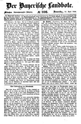Der Bayerische Landbote Donnerstag 15. April 1852