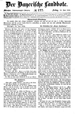 Der Bayerische Landbote Freitag 25. Juni 1852