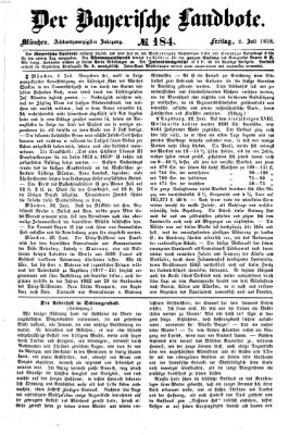 Der Bayerische Landbote Freitag 2. Juli 1852
