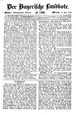 Der Bayerische Landbote Mittwoch 14. Juli 1852