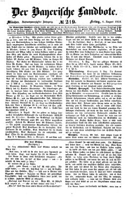 Der Bayerische Landbote Freitag 6. August 1852