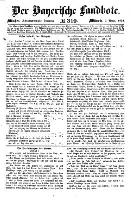 Der Bayerische Landbote Mittwoch 3. November 1852