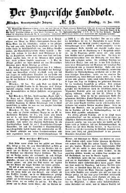Der Bayerische Landbote Samstag 15. Januar 1853