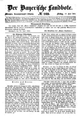Der Bayerische Landbote Freitag 17. Juni 1853