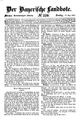 Der Bayerische Landbote Samstag 13. August 1853