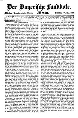 Der Bayerische Landbote Samstag 27. August 1853