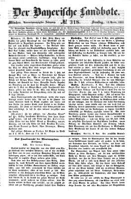 Der Bayerische Landbote Samstag 12. November 1853