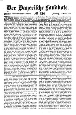 Der Bayerische Landbote Montag 14. November 1853