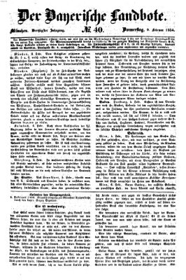 Der Bayerische Landbote Donnerstag 9. Februar 1854