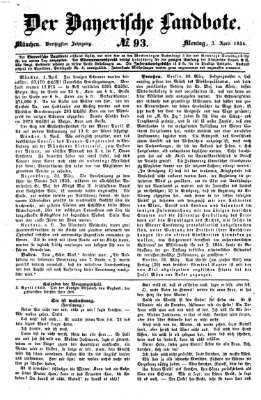 Der Bayerische Landbote Montag 3. April 1854