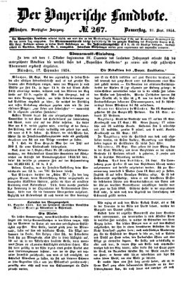 Der Bayerische Landbote Donnerstag 21. September 1854