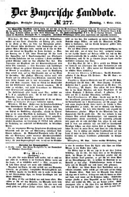 Der Bayerische Landbote Sonntag 1. Oktober 1854