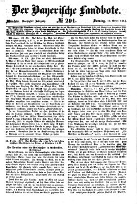 Der Bayerische Landbote Sonntag 15. Oktober 1854