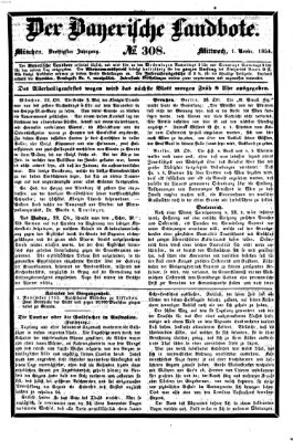 Der Bayerische Landbote Mittwoch 1. November 1854