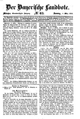 Der Bayerische Landbote Sonntag 4. März 1855