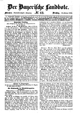 Der Bayerische Landbote Dienstag 12. Februar 1856