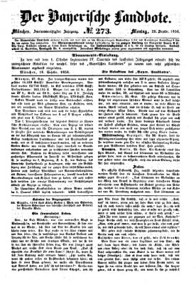 Der Bayerische Landbote Montag 29. September 1856