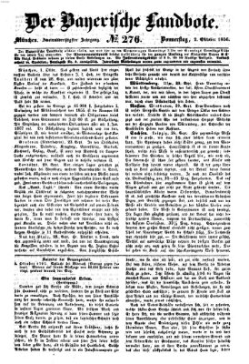 Der Bayerische Landbote Donnerstag 2. Oktober 1856