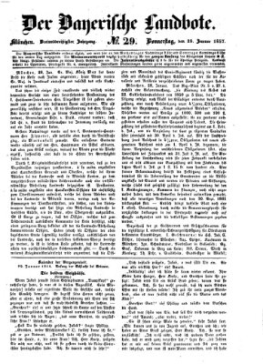 Der Bayerische Landbote Donnerstag 29. Januar 1857