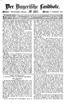 Der Bayerische Landbote Montag 14. September 1857
