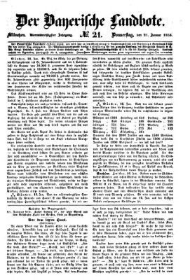 Der Bayerische Landbote Donnerstag 21. Januar 1858