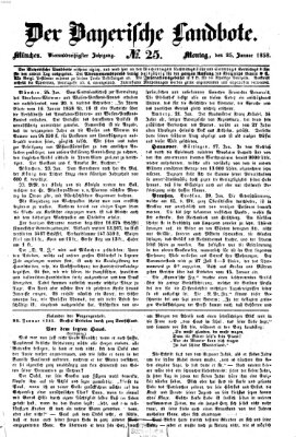 Der Bayerische Landbote Montag 25. Januar 1858
