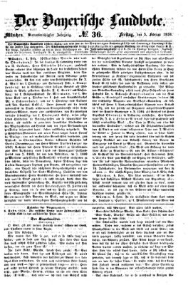 Der Bayerische Landbote Freitag 5. Februar 1858